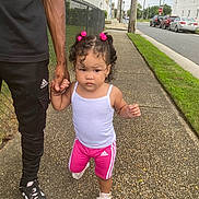 Safira is registered to the contest to win money with this photo: alley, child, city, clothing, face, footwear, grass, head, path, person, photography, plant, portrait, road, shoe, shorts, sidewalk, street, urban, walking