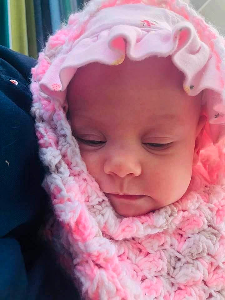 Lilyanna is registered to the contest to win money with this photo: baby, baby_products, cheek, child, ear, eye, face, hair_accessory, head, headgear, headwear, lip, mouth, nose, person, pink, skin, smile, toddler