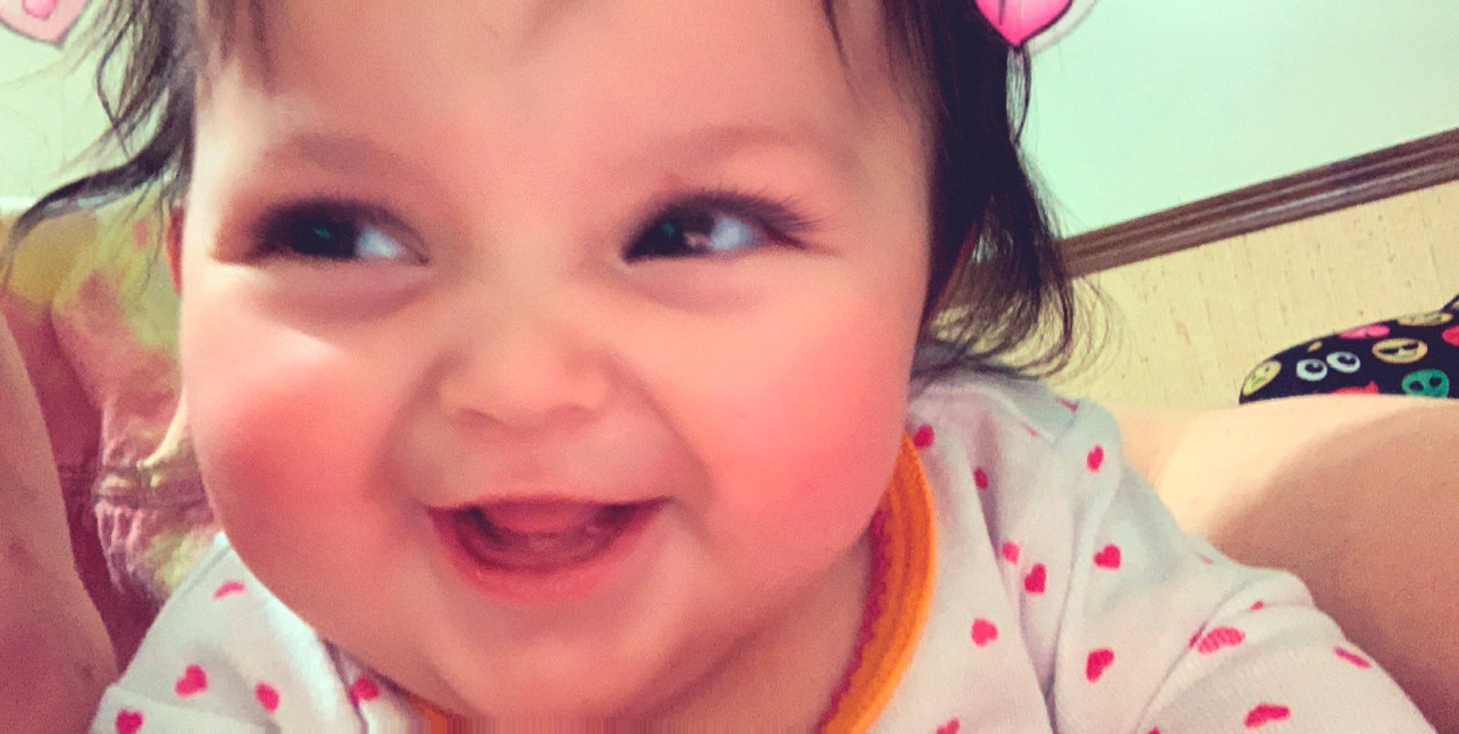 Jocelyn-jenesis is registered to the contest to win money with this photo: baby, beauty, cheek, child, chin, close_up, eye, eyebrow, face, facial_expression, forehead, hair, head, joy, lip, mouth, nose, person, pink, skin