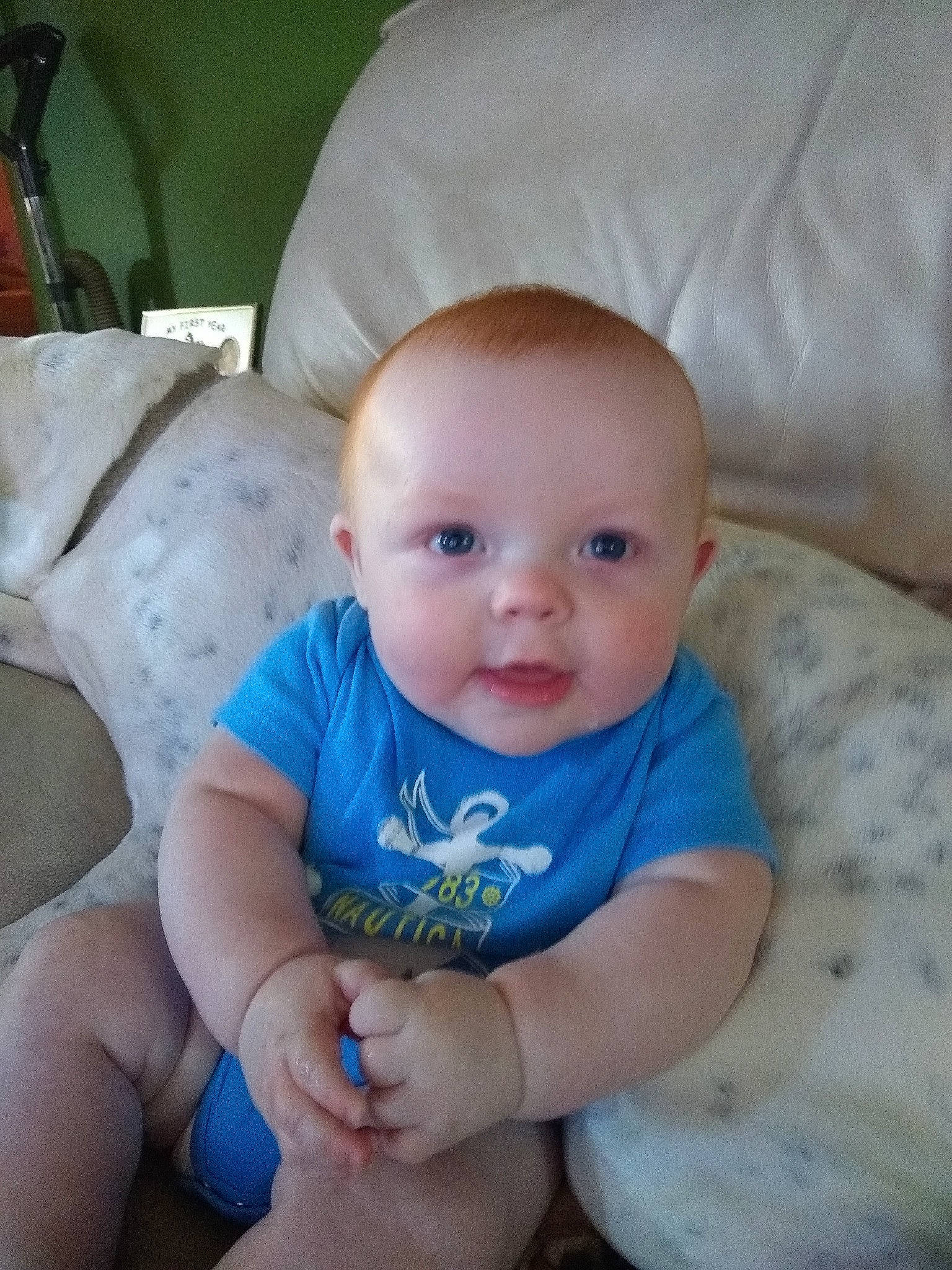 Nathan Kenneth Taff joined the competition — help win amazing prizes! baby, cheek, child, electronic_device, eye, face, finger, hand, head, iris, leg, lip, mouth, nose, person, sitting, skin, smile, thumb, toddler