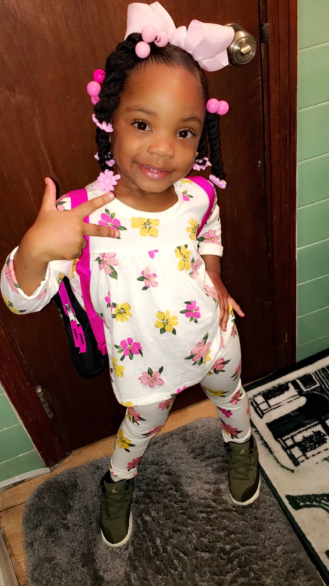 Cailah joined the competition — help win amazing prizes! child, child_model, hair_accessory, joy, person, pink, toddler