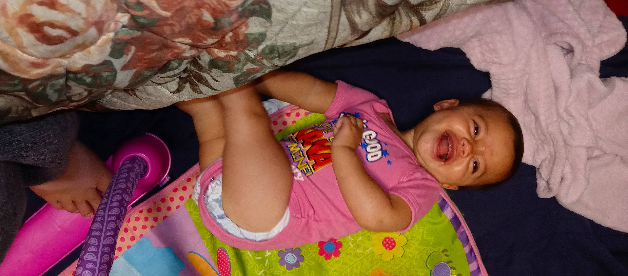 Sophia joined the competition — help win amazing prizes! arm, comfort, eye, finger, fun, hand, happy, head, human_body, joint, mammal, mouth, organ, person, pink, skin, smile, textile, thigh, vertebrate