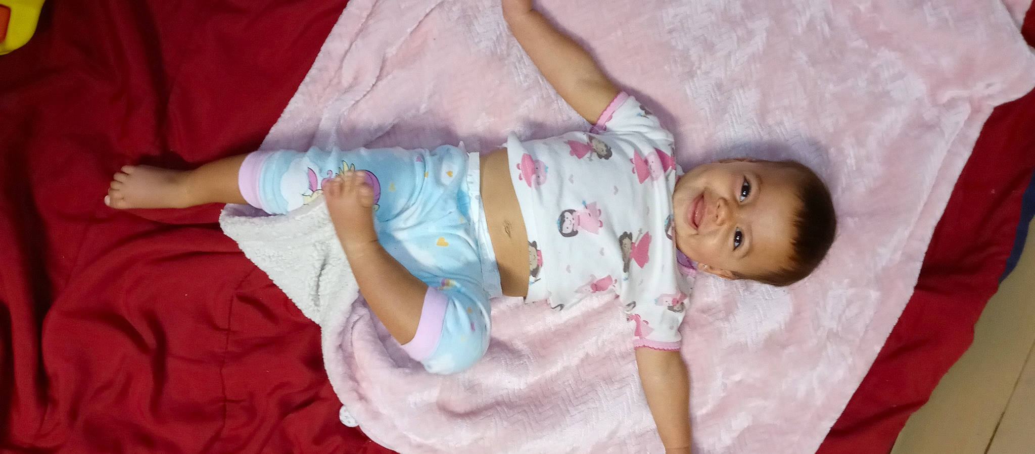 Sophia joined the competition — help win amazing prizes! arm, baby, baby_products, baby_toddler_clothing, cheek, child, comfort, eye, face, facial_expression, finger, head, human_body, joy, mammal, person, pink, product, skin, sleeve