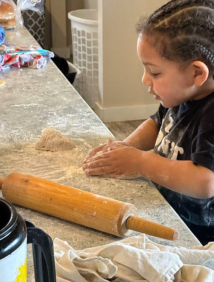 Luxianna is registered to the contest to win money with this photo: art, artisan, chair, cooking, curious, engineering, flooring, gas, hardwood, paint_brush, person, rolling_pin, room, soil, table, toddler, tool, vacuum_flask, wood, wood_stain