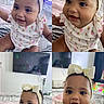 Aschly joined the competition — help win amazing prizes! baby, child, infant, smiling, headband, bow, cute, indoors, bed, blanket, television, furniture, portrait, happy, young_child, sitting, clothing, person, room, home