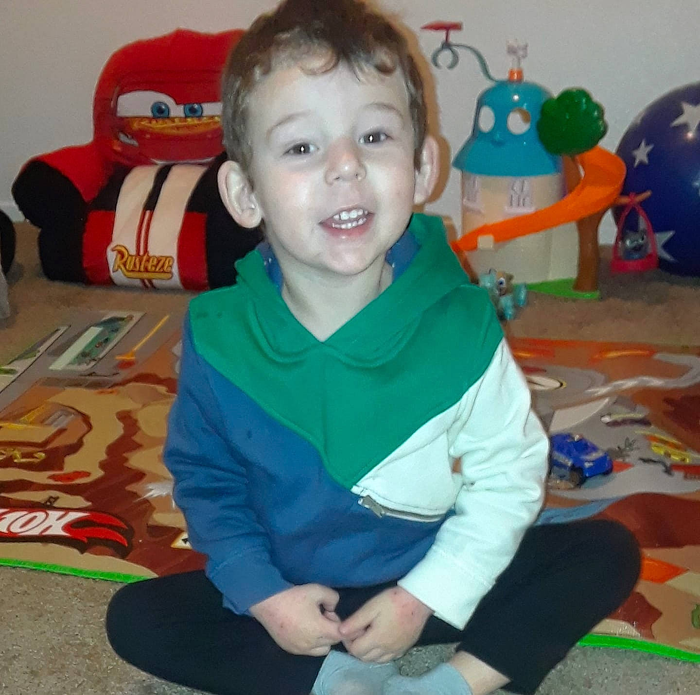 Tanner joined the competition — help win amazing prizes! arm, boy, child, day, facial_expression, fun, head, infant, kindergarten, organ, person, play, product, sitting, skin, smile, toddler, toy