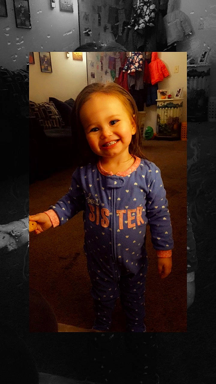 Aubree joined the competition — help win amazing prizes! cheek, child, face, fun, head, joy, person, smile, standing, toddler