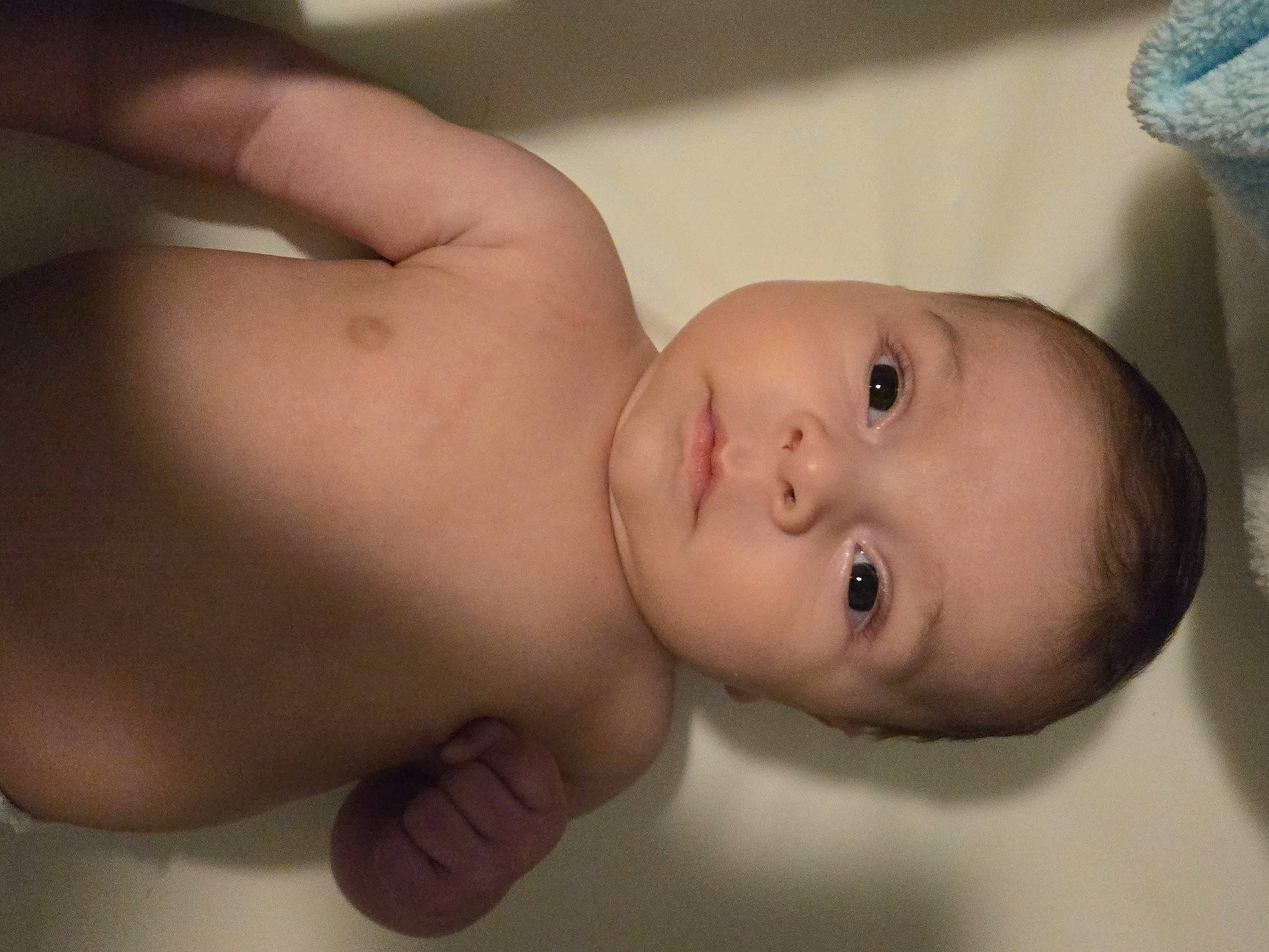 Austin is registered to the contest to win money with this photo: baby, cheek, chest, chin, ear, eye, eyebrow, eyelash, face, finger, gesture, happy, head, iris, lip, mouth, neck, nose, person, skin