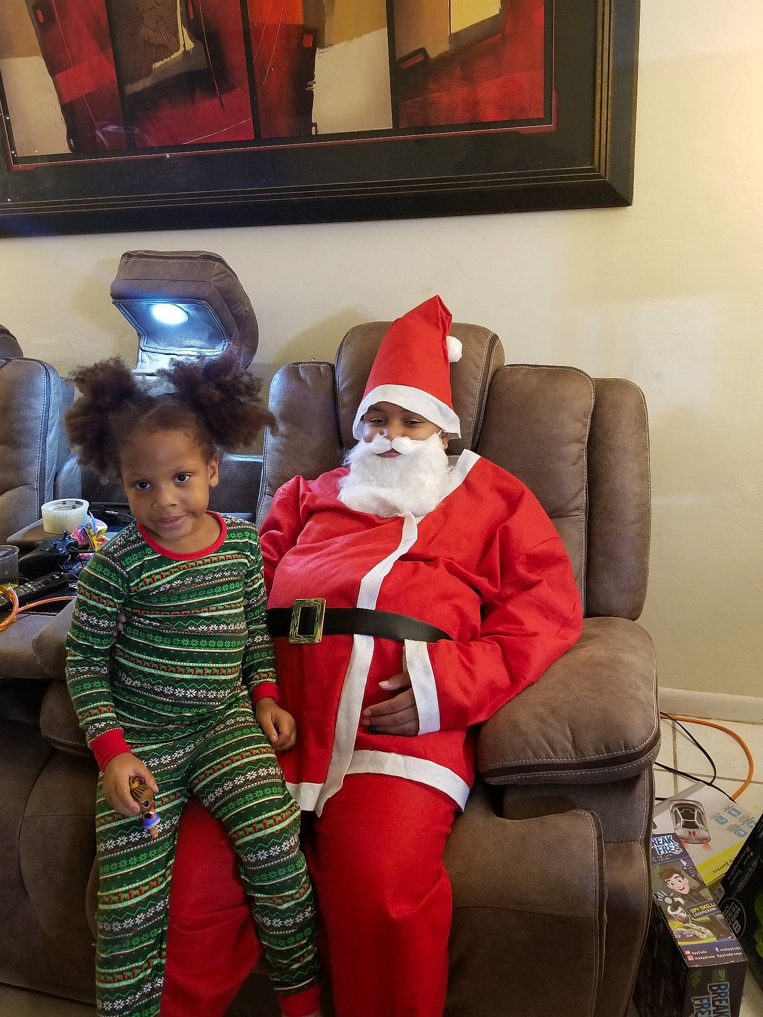 Kayla Jackson joined the competition — help win amazing prizes! christmas, event, fictional_character, fun, holiday, lap, person, santa_claus, toddler