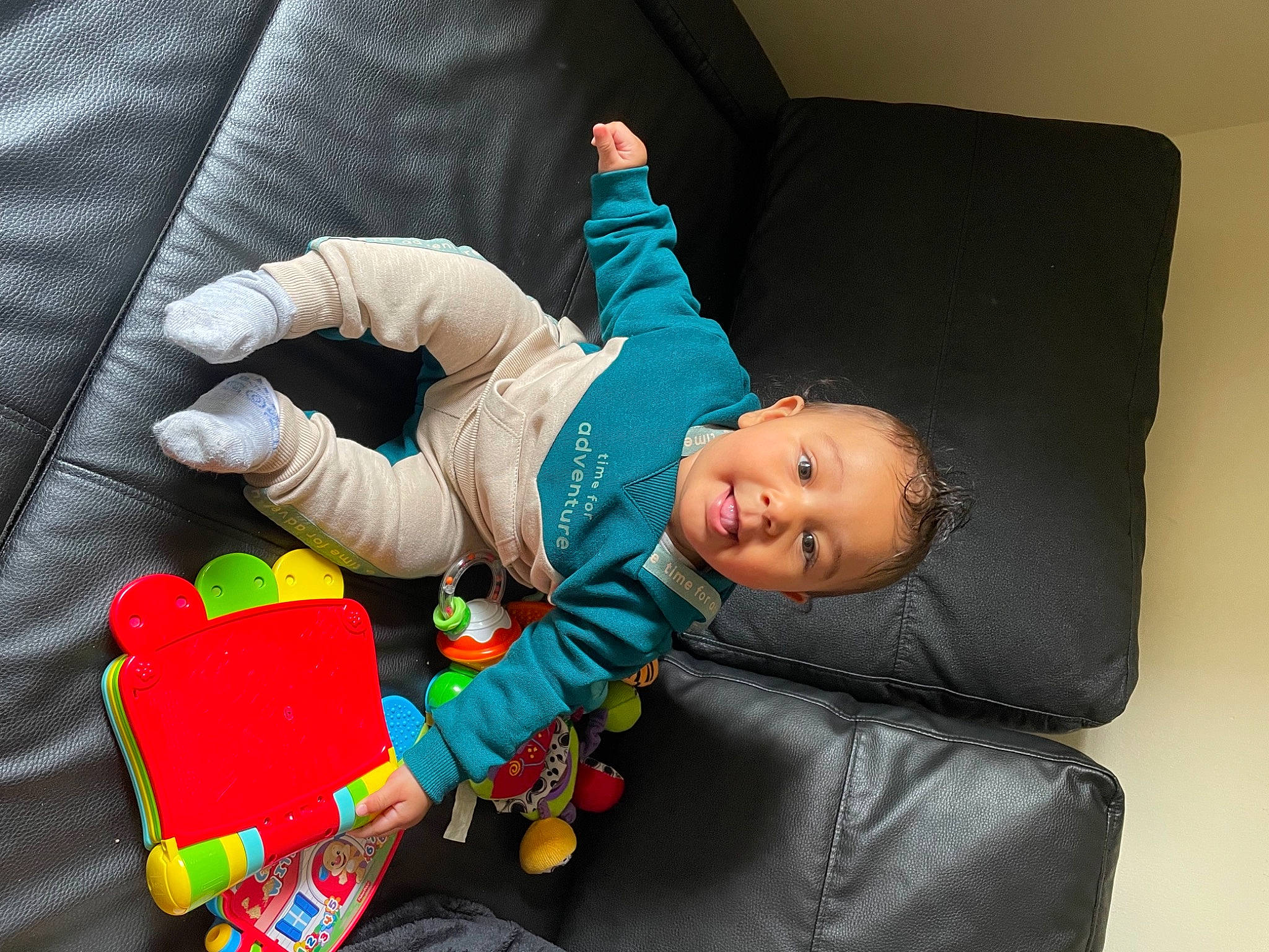 Kairo joined the competition — help win amazing prizes! baby, baby_playing_with_toys, baby_products, baby_toddler_clothing, baby_toys, child, comfort, couch, finger, fun, happy, head, leisure, person, play, room, sitting, sleeve, smile, textile