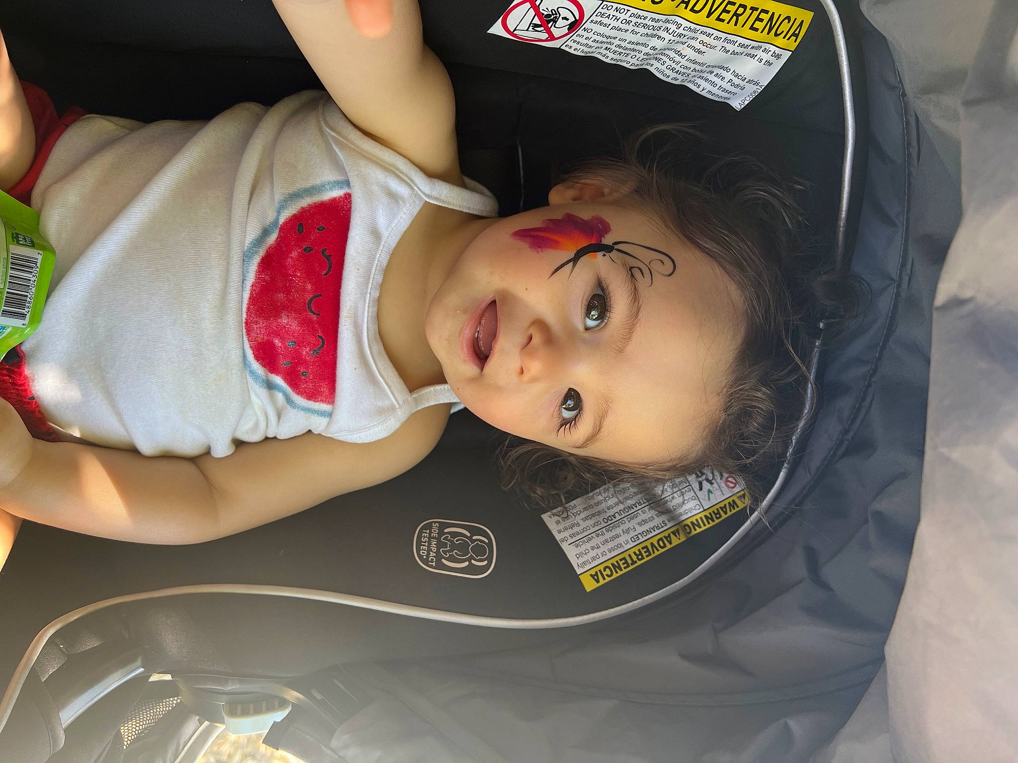 Kelby joined the competition — help win amazing prizes! baby, baby_carriage, baby_products, baby_toddler_clothing, car_seat, cheek, child, comfort, eyelash, fashion_accessory, fun, happy, person, plant, sitting, skin, smile, toddler
