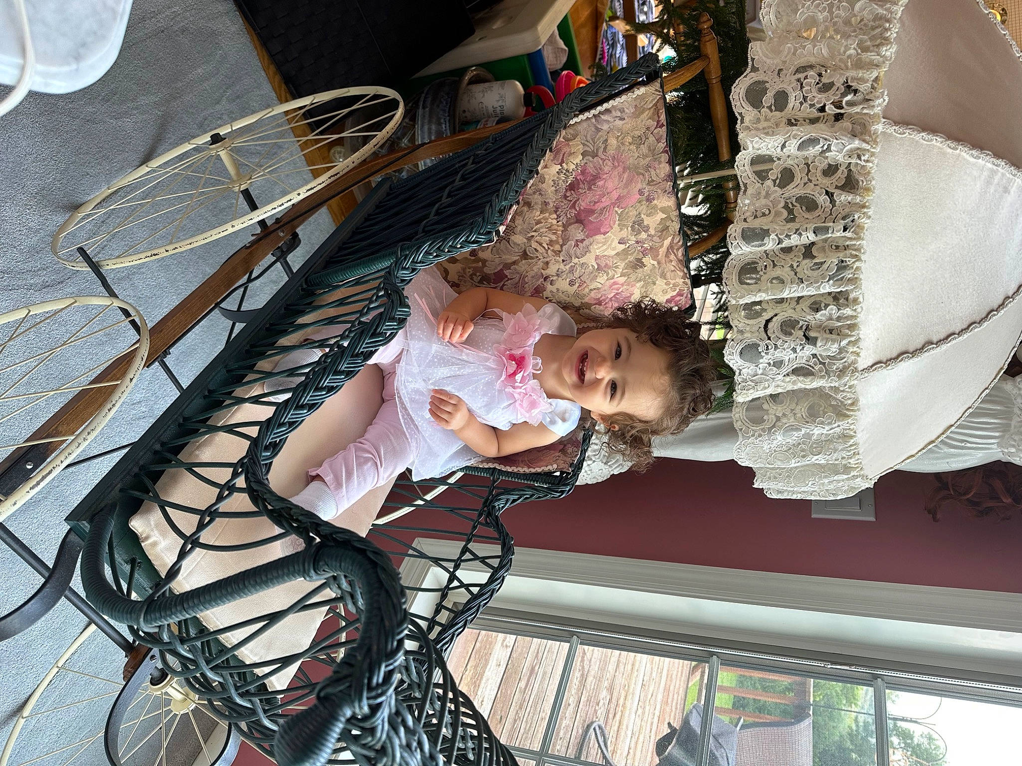 Kelby joined the competition — help win amazing prizes! baby, baby_products, baby_toddler_clothing, beauty, child, comfort, fun, joy, leisure, person, room, sandal, toddler, tree, white, wood