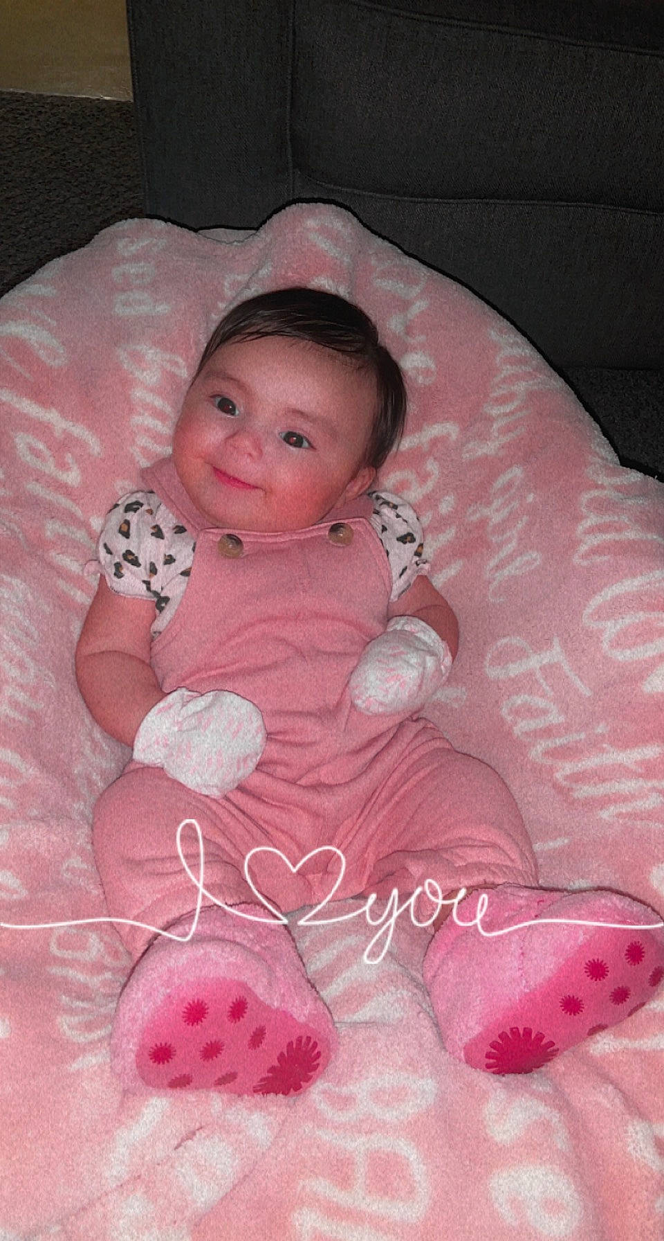 Anahi joined the competition — help win amazing prizes! baby, baby_toddler_clothing, cheek, comfort, eye, facial_expression, finger, happy, head, human_body, iris, joy, mammal, mouth, nose, person, pink, skin, sleeve, smile