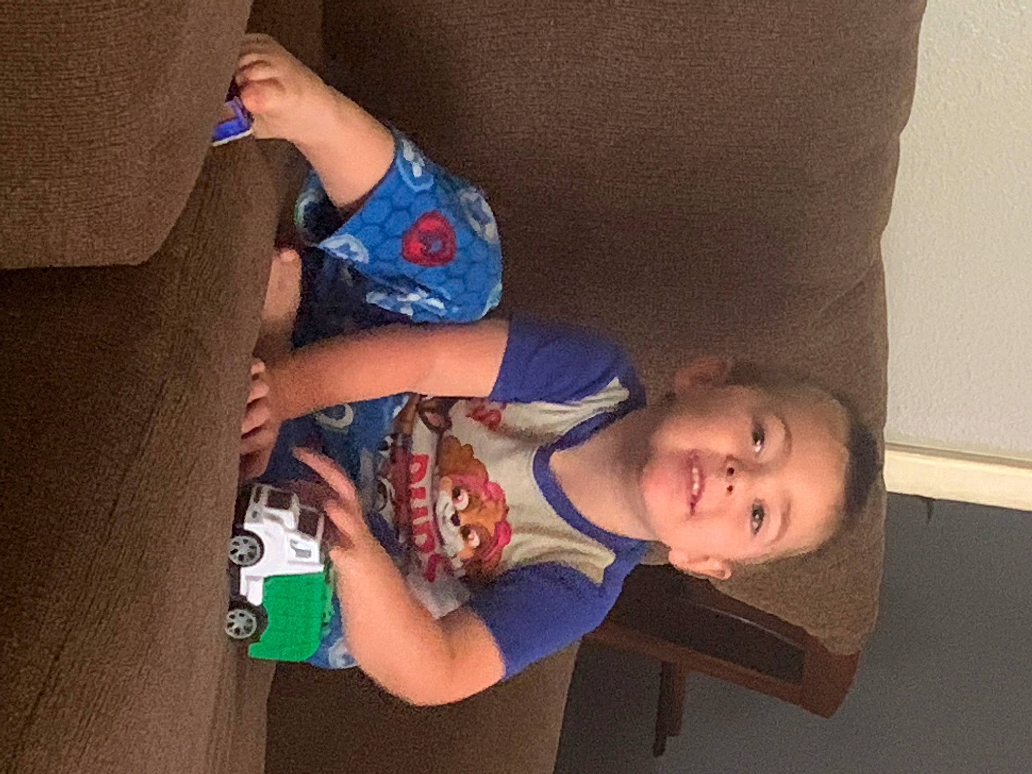 Weston joined the competition — help win amazing prizes! baby, baby_toddler_clothing, child, comfort, couch, elbow, electric_blue, finger, fun, happy, human_leg, joint, lap, person, room, sitting, skin, smile, thigh, toddler