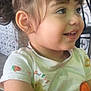 Noah is registered to the contest to win money with this photo: toddler, child, smile, face, hair, white_shirt, patterned_background, happy, cute, indoors, young_child, person, portrait, side_view, colorful_clothing, short_sleeves, skin, cheeks, eyes, teeth