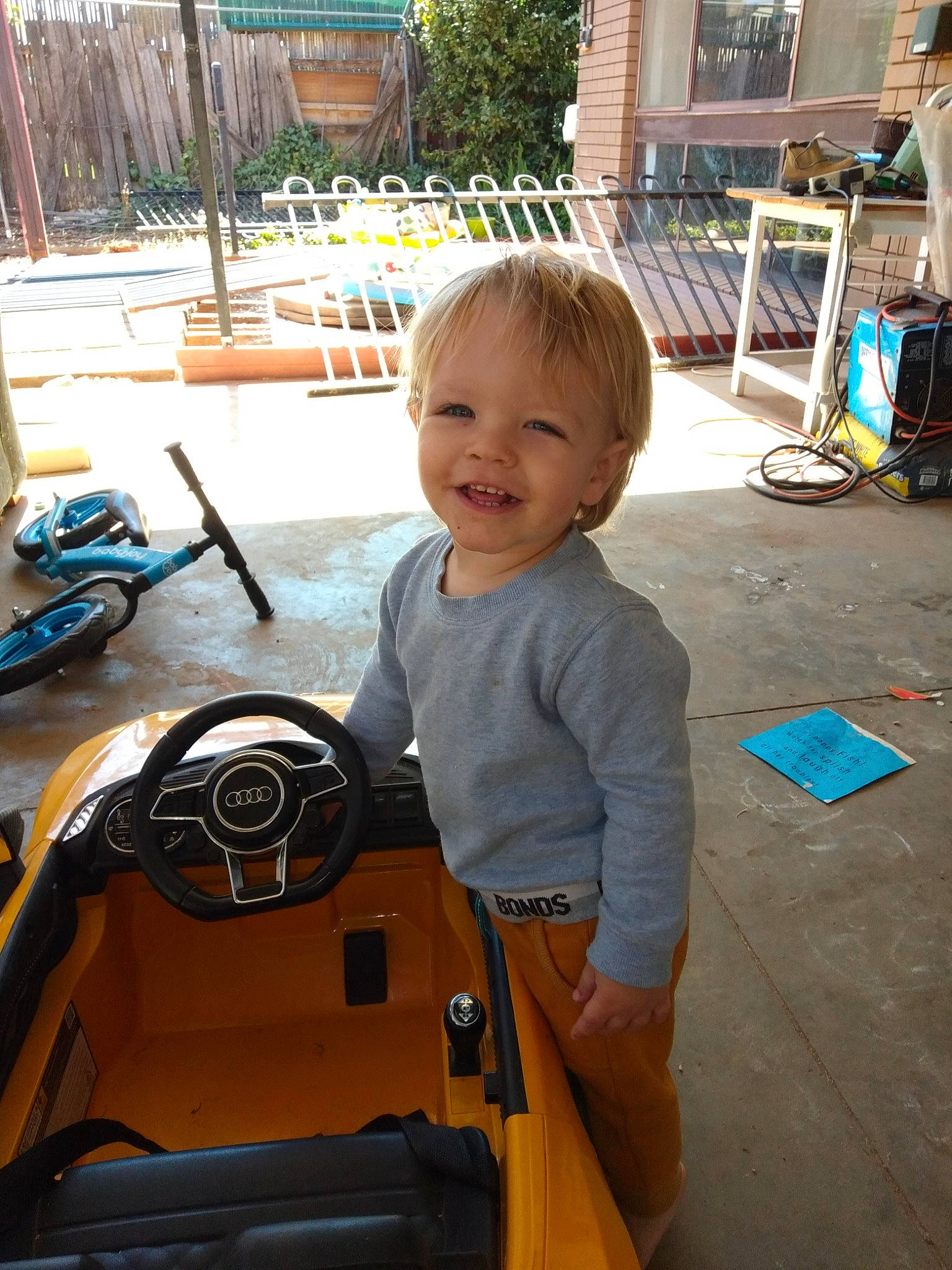 Kyden is registered to the contest to win money with this photo: child, joy, person, toddler, vacation, vehicle