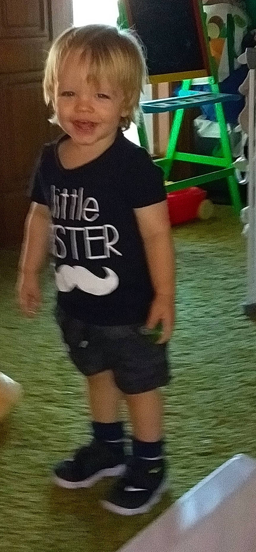 Kyden joined the competition — help win amazing prizes! arm, cheek, child, cool, footwear, fun, joint, joy, knee, leg, person, play, shoe, shorts, sleeve, smile, snapshot, sportswear, standing, t_shirt