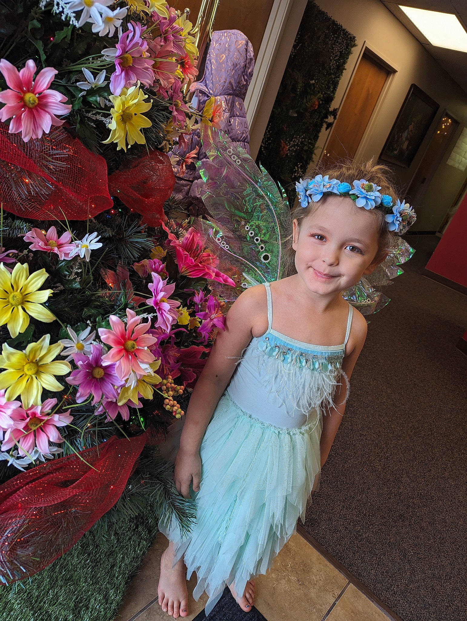 Korra joined the competition — help win amazing prizes! annual_plant, artificial_flower, baby_toddler_clothing, beauty, cut_flowers, event, fashion, flower, flower_arranging, fun, happy, headband, headpiece, joy, magenta, person, petal, pink, plant, smile