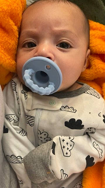 Kai joined the competition — help win amazing prizes! baby, cheek, chin, ear, eyebrow, facial_expression, hairstyle, head, human, iris, lip, mammal, mouth, nose, organ, person, photograph, product, skin, textile