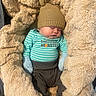 Sammy joined the competition — help win amazing prizes! baby, blanket, bundle, child, comfortable, cozy, cute, furry, hat, indoors, infant, knit_hat, mittens, pants, peaceful, portrait, resting, sleeping, soft_texture, striped_shirt
