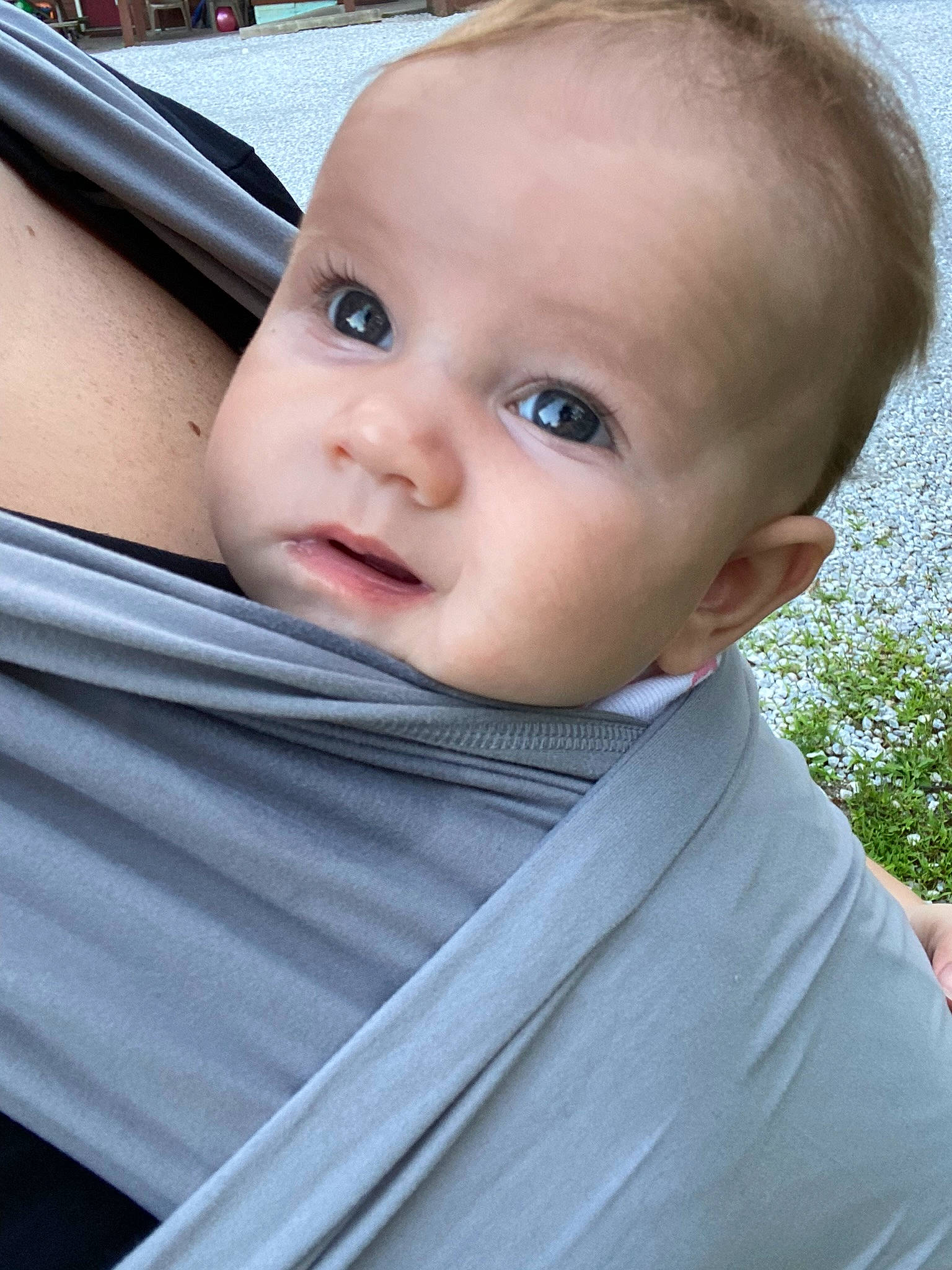 Zoey is registered to the contest to win money with this photo: baby, baby_carriage, baby_products, baby_toddler_clothing, blond, cheek, child, electric_blue, eye, eyebrow, eyelash, happy, iris, lip, person, sitting, skin, toddler, vehicle_door, window
