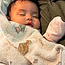 baby, sleeping, blanket, mitten, cushion, face, infant, soft, peaceful, cozy, child, closeup, portrait, indoor, resting, cute, warm, comfort, young, relaxation