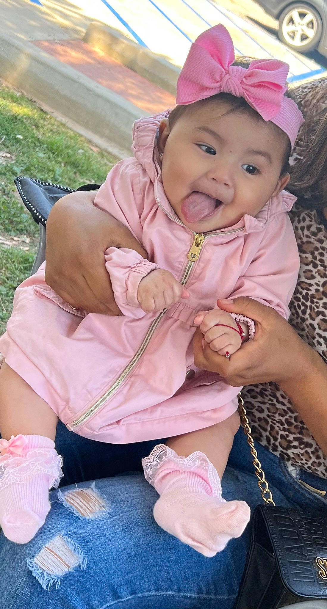 Perliy joined the competition — help win amazing prizes! baby, baby_toddler_clothing, cap, clothing, face, finger, fun, grass, happy, headgear, human_leg, magenta, people, person, pink, purple, sitting, skin, smile, thigh