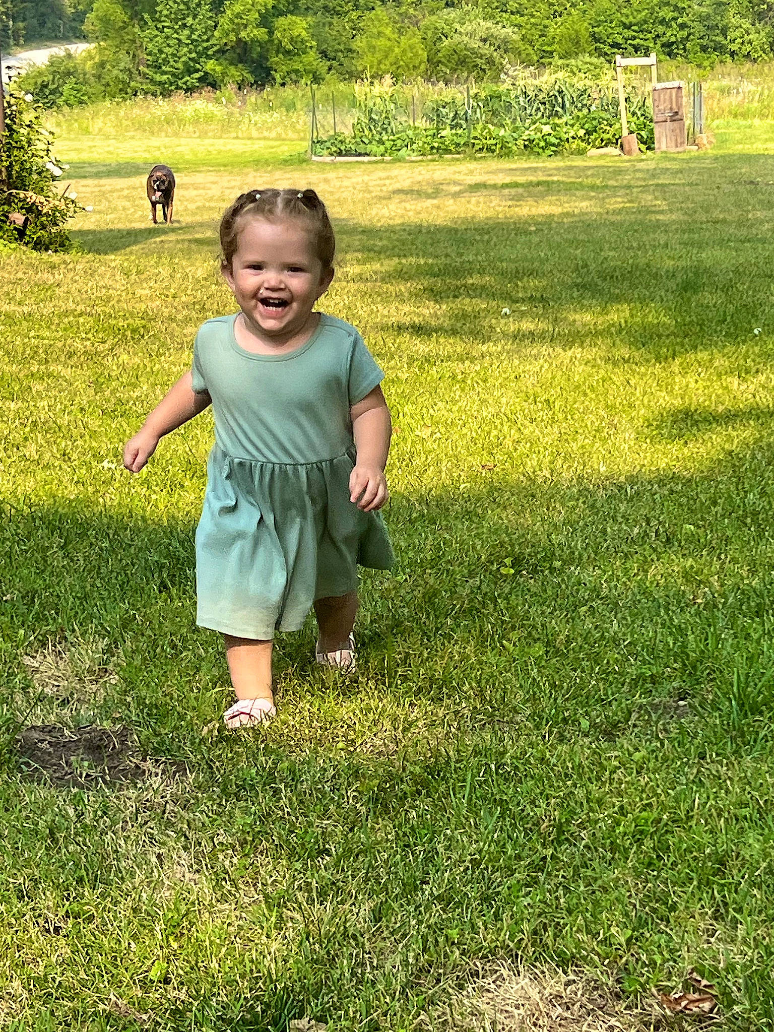 Rosalina joined the competition — help win amazing prizes! baby_toddler_clothing, fun, garden, grass, grassland, green, groundcover, happy, landscape, lawn, leisure, meadow, people_in_nature, person, plant, prairie, recreation, smile, terrestrial_plant, toddler