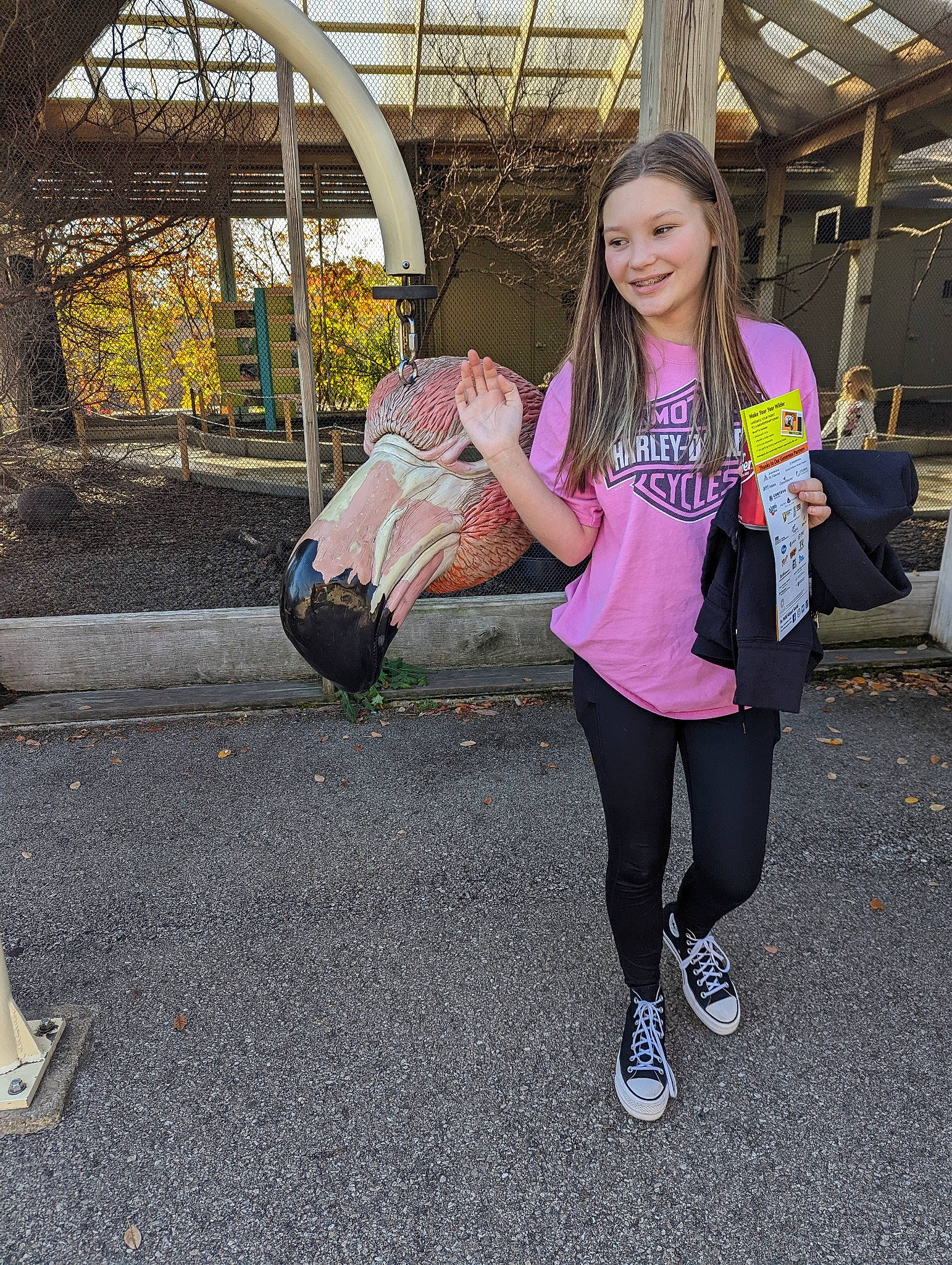 Brenna joined the competition — help win amazing prizes! bag, blond, denim, electric_blue, fun, happy, human_leg, jacket, joy, knee, leisure, luggage_and_bags, magenta, person, recreation, sleeve, smile, sneakers, sportswear, t_shirt