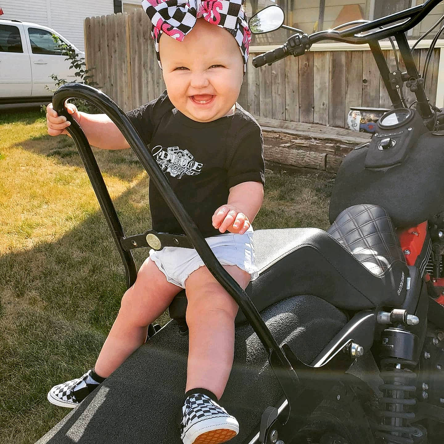 Delilah joined the competition — help win amazing prizes! baby_products, child, headwear, leg, person, play, product, toddler, vehicle, vehicle_door