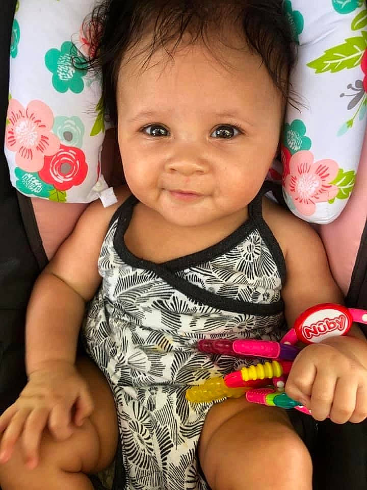 Danica joined the competition — help win amazing prizes! baby, baby_toddler_clothing, cheek, child, finger, hand, happy, nail, person, play, sitting, skin, smile, toddler