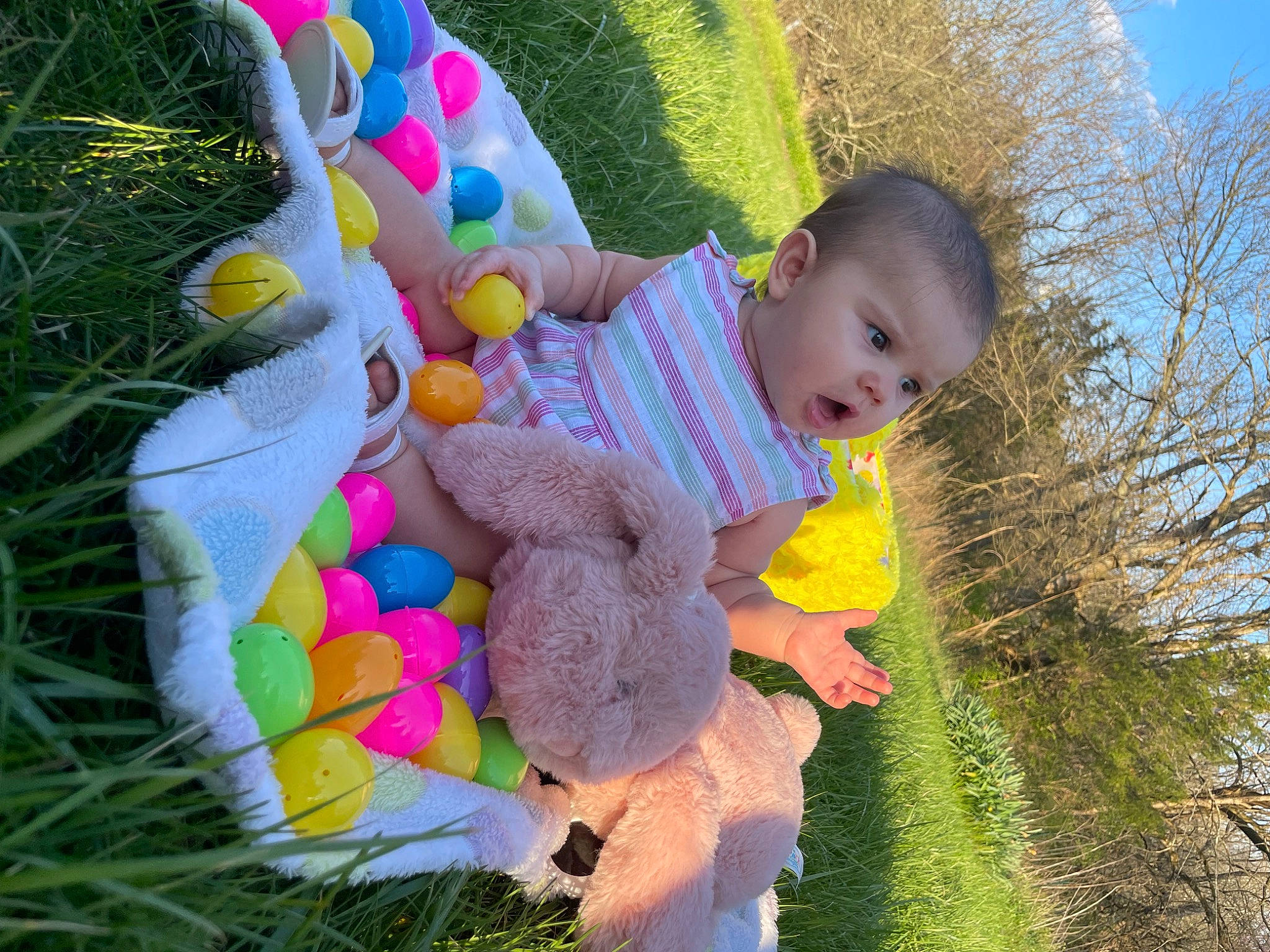 Gabriella joined the competition — help win amazing prizes! baby, baby_products, baby_toddler_clothing, baby_toys, beauty, child, fun, grass, happy, leisure, magenta, people_in_nature, person, plant, play, sky, stuffed_toy, surprise, toddler, toy