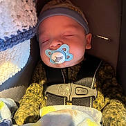 Jasper joined the competition — help win amazing prizes! baby, sleeping, pacifier, car_seat, blanket, hat, child, infant, clothing, safety, cute, cozy, face, peaceful, rest, toddler, soft, warm, bundle, comfort