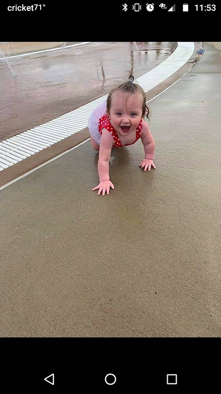 Blakelyn joined the competition — help win amazing prizes! baby, child, crawling, floor, flooring, joy, leg, person, toddler