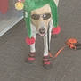 accessories, animal, boots, carpet, costume, cute, decor, dog, festive, funny, green, holiday, indoor, jester_hat, leash, mischievous, pet, red, retail_shelf, sunglasses
