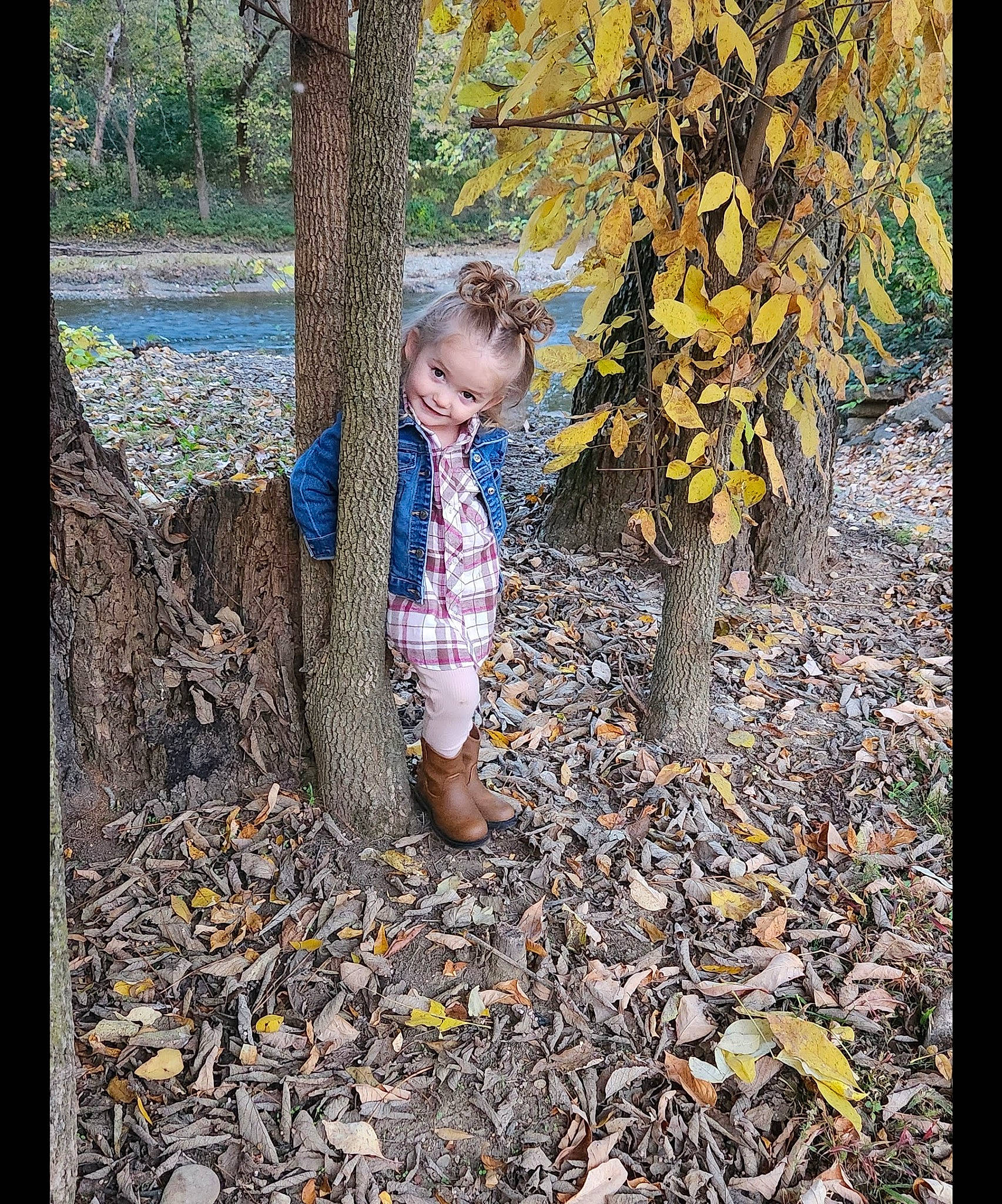 Za'Kyah joined the competition — help win amazing prizes! adaptation, autumn, branch, child, deciduous, forest, grass, joy, leisure, natural_landscape, people_in_nature, person, plant, road_surface, soil, tints_and_shades, toddler, tree, trunk, twig