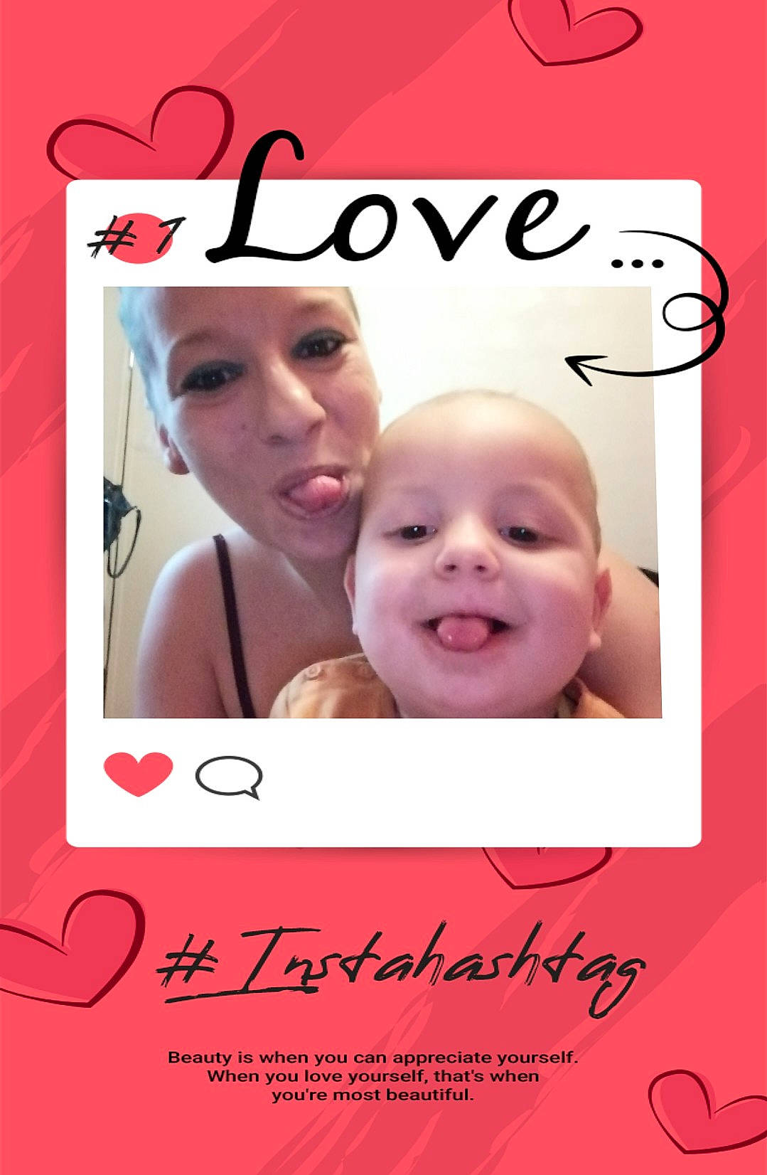 Ethan participe au concours pour gagner de l'argent avec cette photo : art, font, headwear, joy, person, photo_caption, photography, pink, smile, text