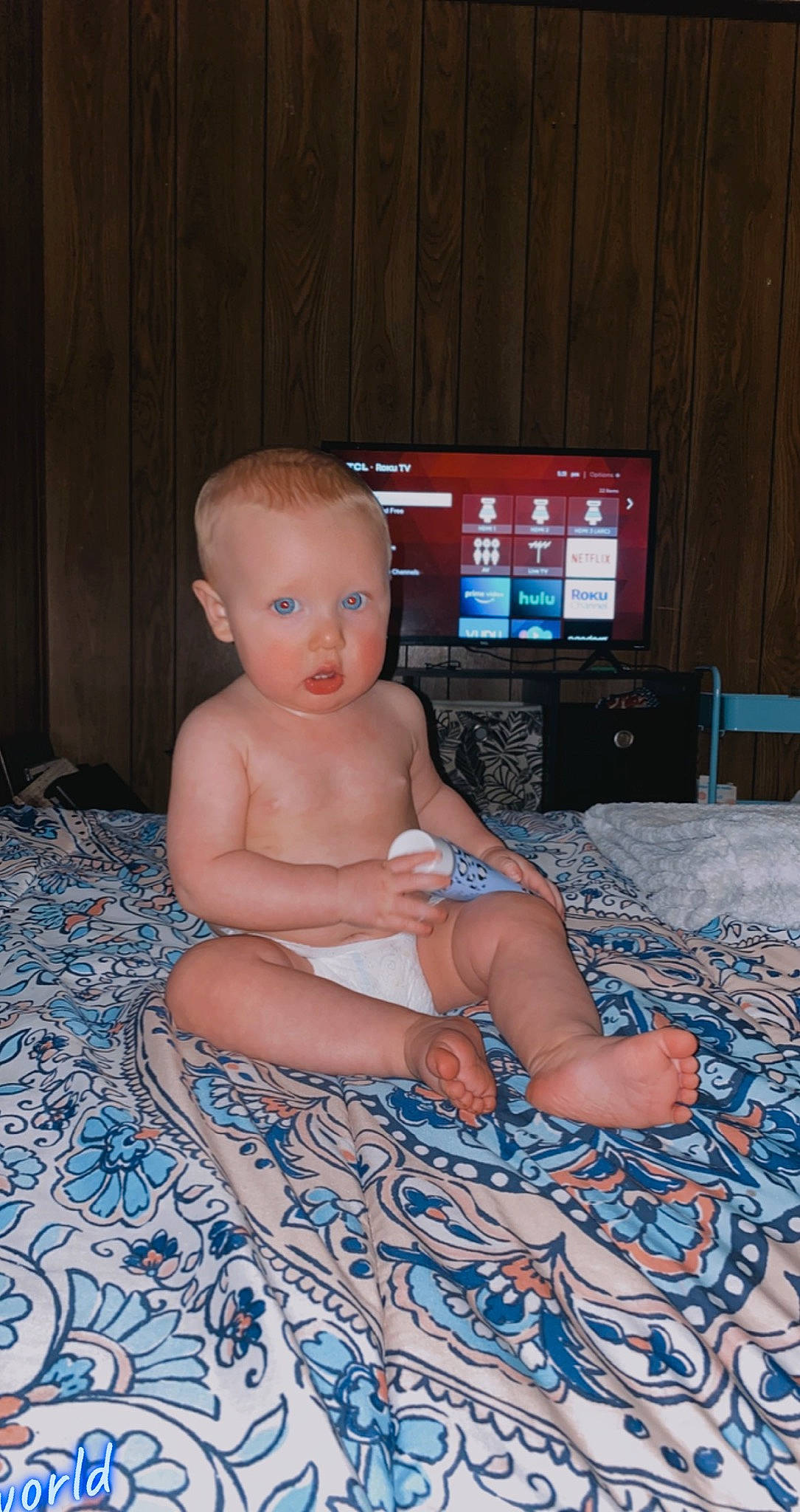 Russell joined the competition — help win amazing prizes! arm, baby, barefoot, chest, comfort, eye, floor, flooring, fun, hand, head, human_body, leg, mouth, person, standing, surprise, thigh, thumb, toddler