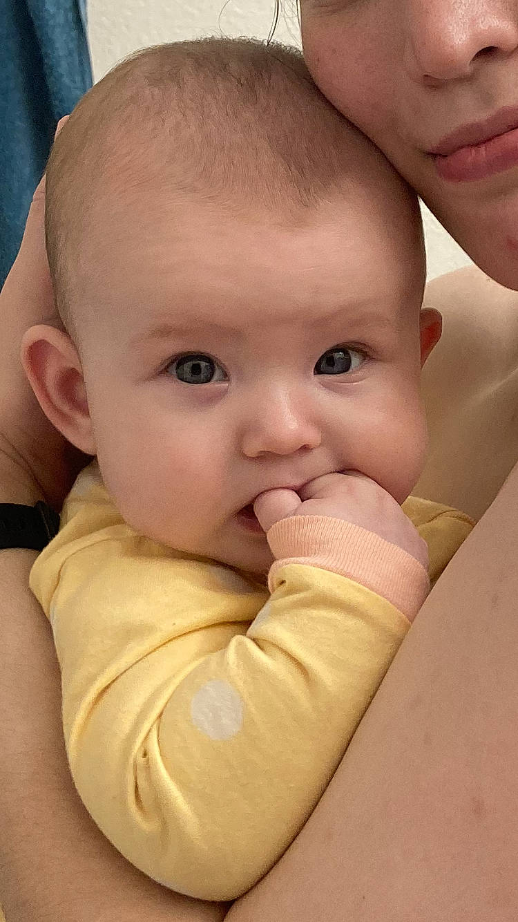 Eve joined the competition — help win amazing prizes! arm, baby, baby_toddler_clothing, cheek, chin, ear, eye, eyebrow, eyelash, finger, gesture, hand, human_body, iris, lip, mouth, neck, nose, person, product