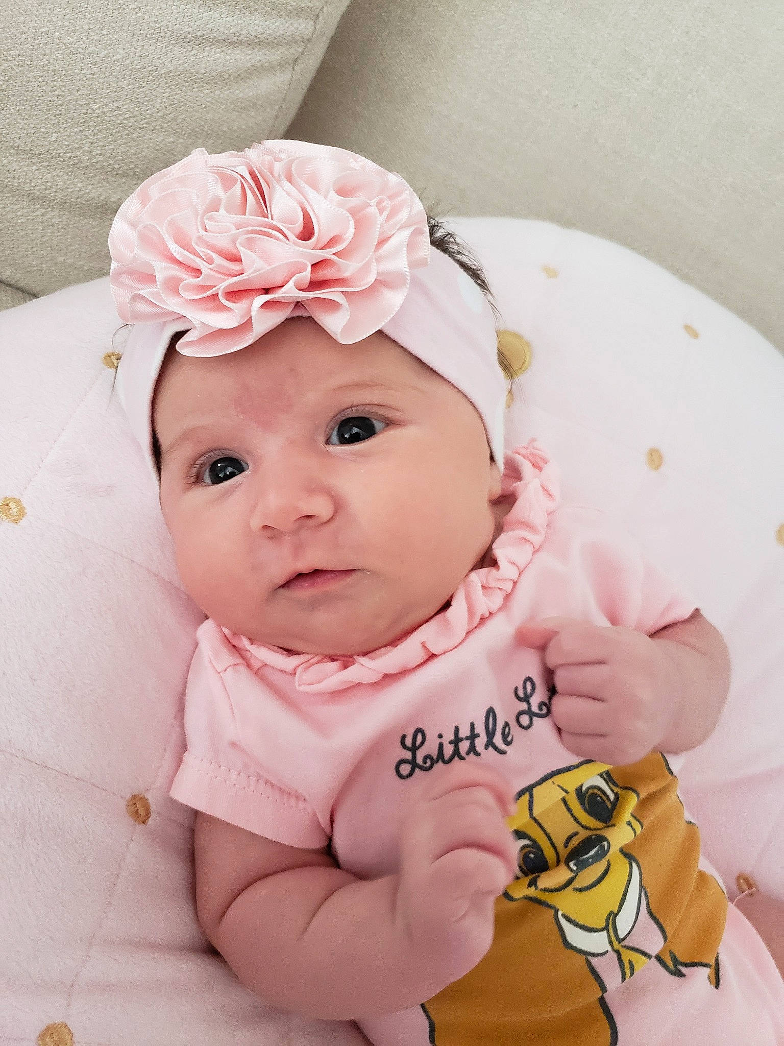 Amy joined the competition — help win amazing prizes! baby, baby_bloomers, baby_toddler_clothing, cheek, child, fashion_accessory, hair_accessory, headgear, headpiece, headwear, person, photograph, photography, pink, toddler, yellow