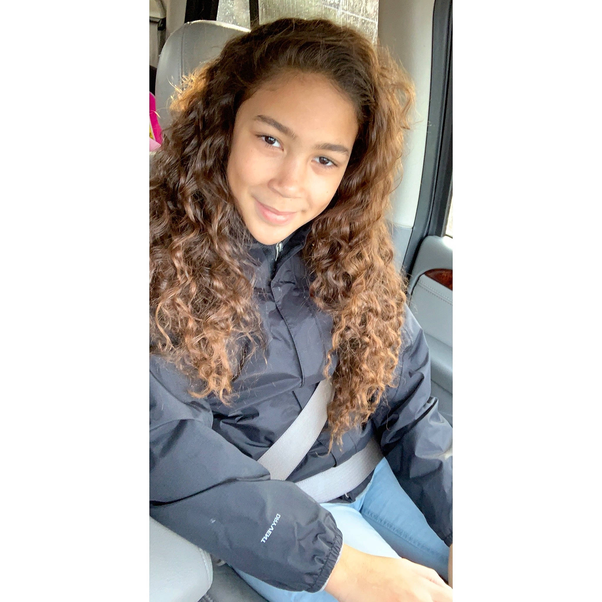 Tianna joined the competition — help win amazing prizes! beauty, black_hair, brown_hair, hair, hair_coloring, hairstyle, jacket, lace_wig, long_hair, neck, outerwear, person, photography, selfie, sitting, smile, snapshot