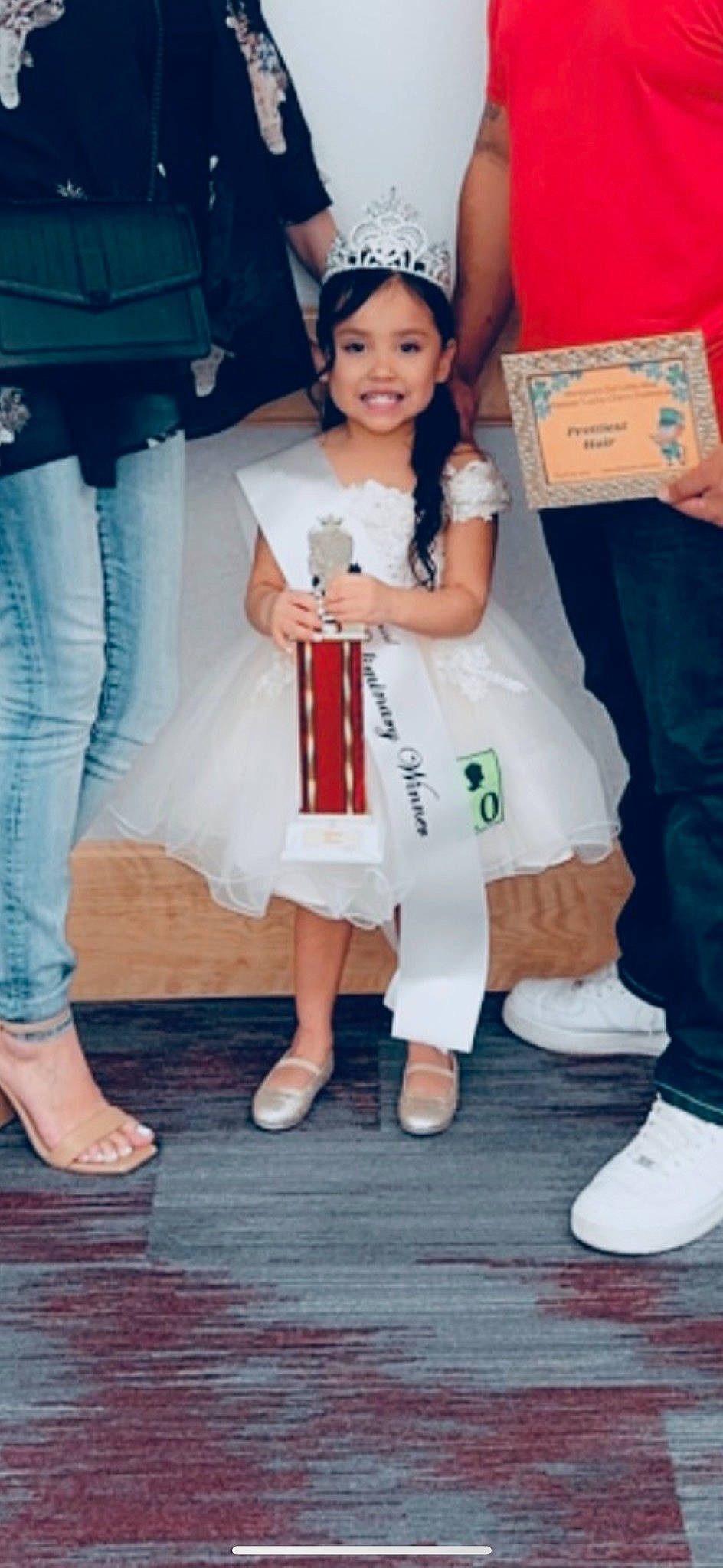 Aziyah joined the competition — help win amazing prizes! child, dress, electric_blue, event, fashion_design, fun, happy, human_leg, joy, leg, person, product, shoe, sleeve, smile, sneakers, sock, t_shirt, thigh, toddler