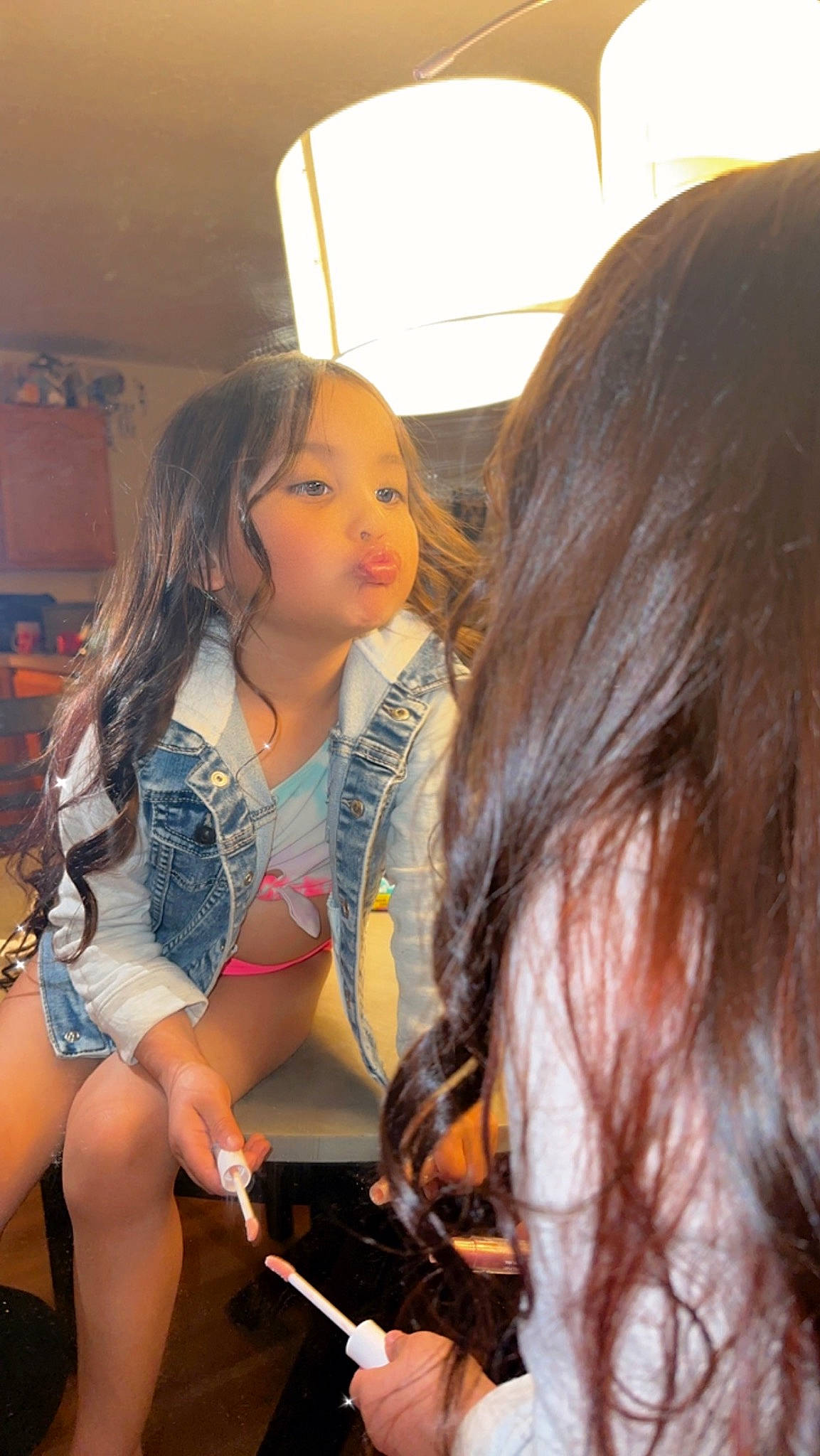 Aziyah is registered to the contest to win money with this photo: bangs, black_hair, brown_hair, child, doll, event, eyelash, eyewear, fashion_design, fun, hair_coloring, happy, human_leg, layered_hair, long_hair, person, shorts, summer, surfer_hair, thigh