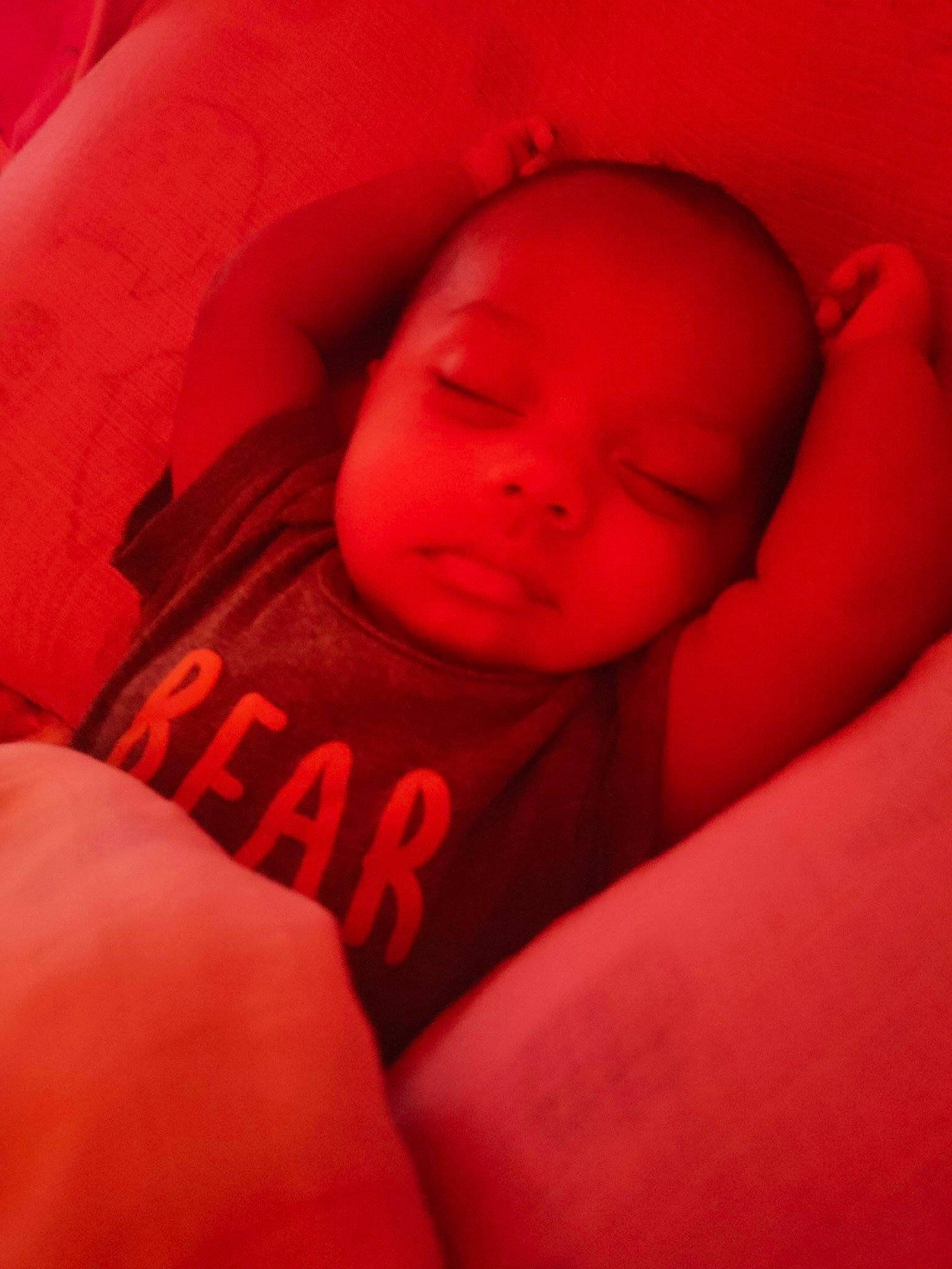 Ariah joined the competition — help win amazing prizes! arm, baby, cheek, chin, comfort, eye, eyebrow, face, forehead, hair, hand, head, human_body, iris, lip, mouth, neck, nose, orange, person