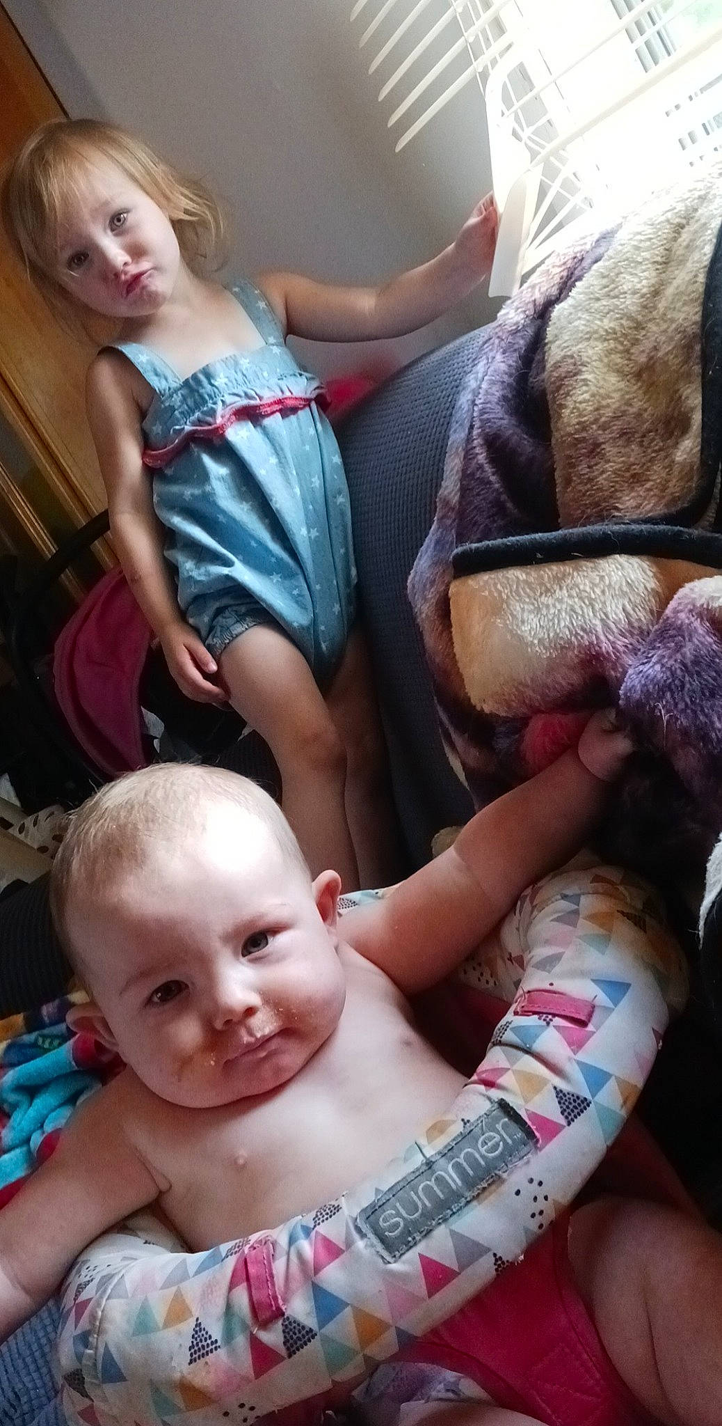 Everly joined the competition — help win amazing prizes! arm, blue, eye, face, facial_expression, fashion, hair, hairstyle, happy, head, human, joint, mammal, mouth, muscle, organ, person, photograph, shorts, skin