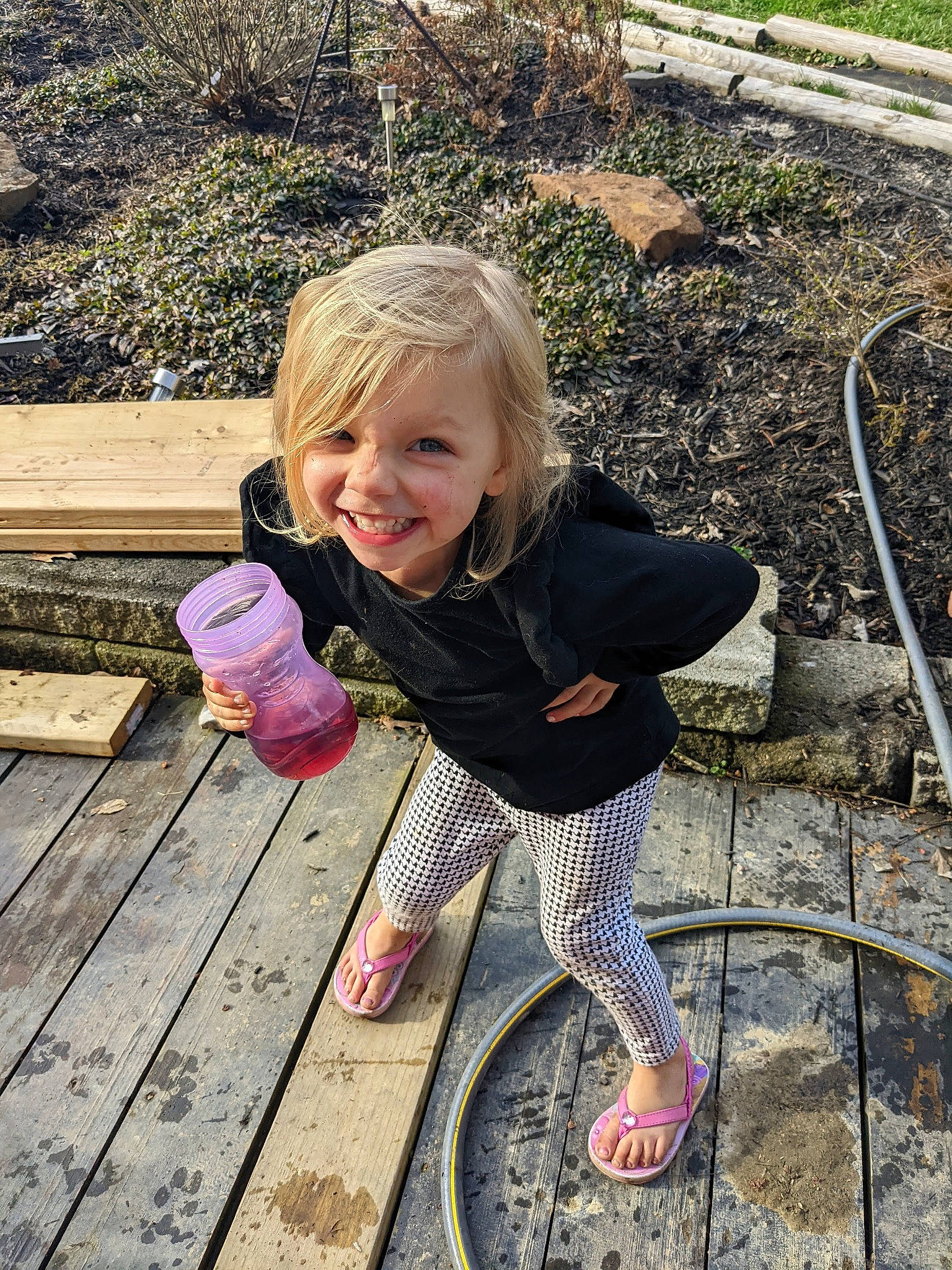 Danica joined the competition — help win amazing prizes! child, city, fun, grass, happy, joy, landscape, leaf, leisure, outdoor_play_equipment, people_in_nature, person, play, recreation, sitting, smile, sneakers, soil, toddler, tree