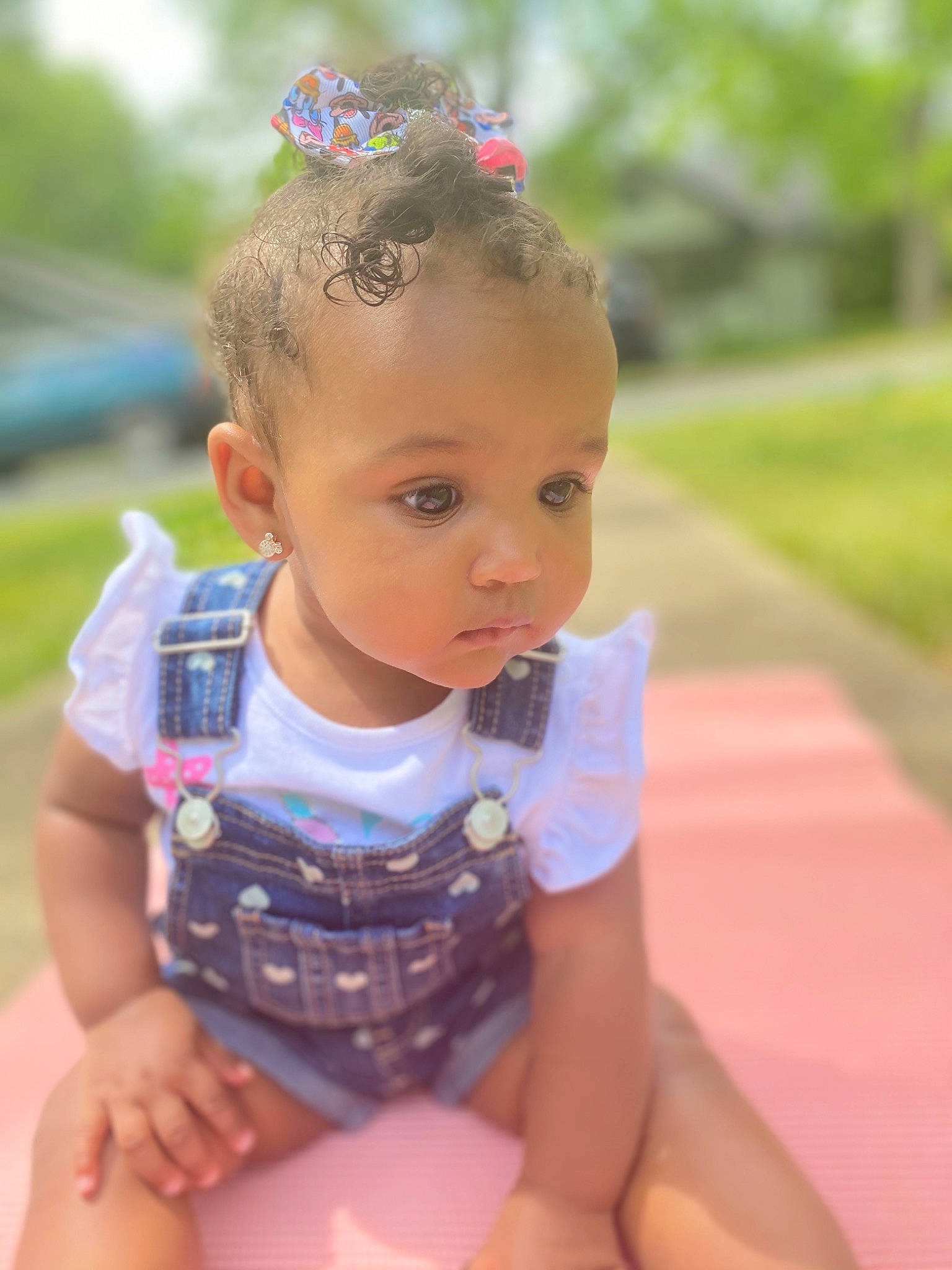 Bella-rose is registered to the contest to win money with this photo: baby_toddler_clothing, beauty, child, eye, fun, grass, hairstyle, happy, headband, headpiece, human_body, iris, jewellery, leisure, person, pink, plant, recreation, skin, summer