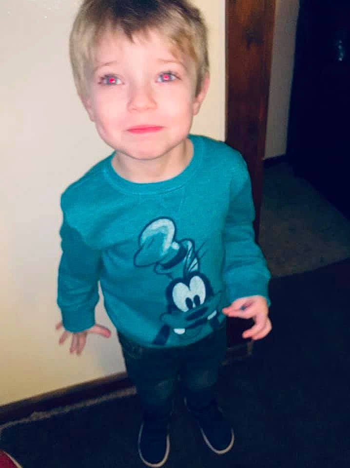 Keith Allen is registered to the contest to win money with this photo: baby, cheek, child, cool, eye, face, forehead, head, lip, nose, outerwear, people, person, play, skin, sleeve, smile, standing, t_shirt, toddler