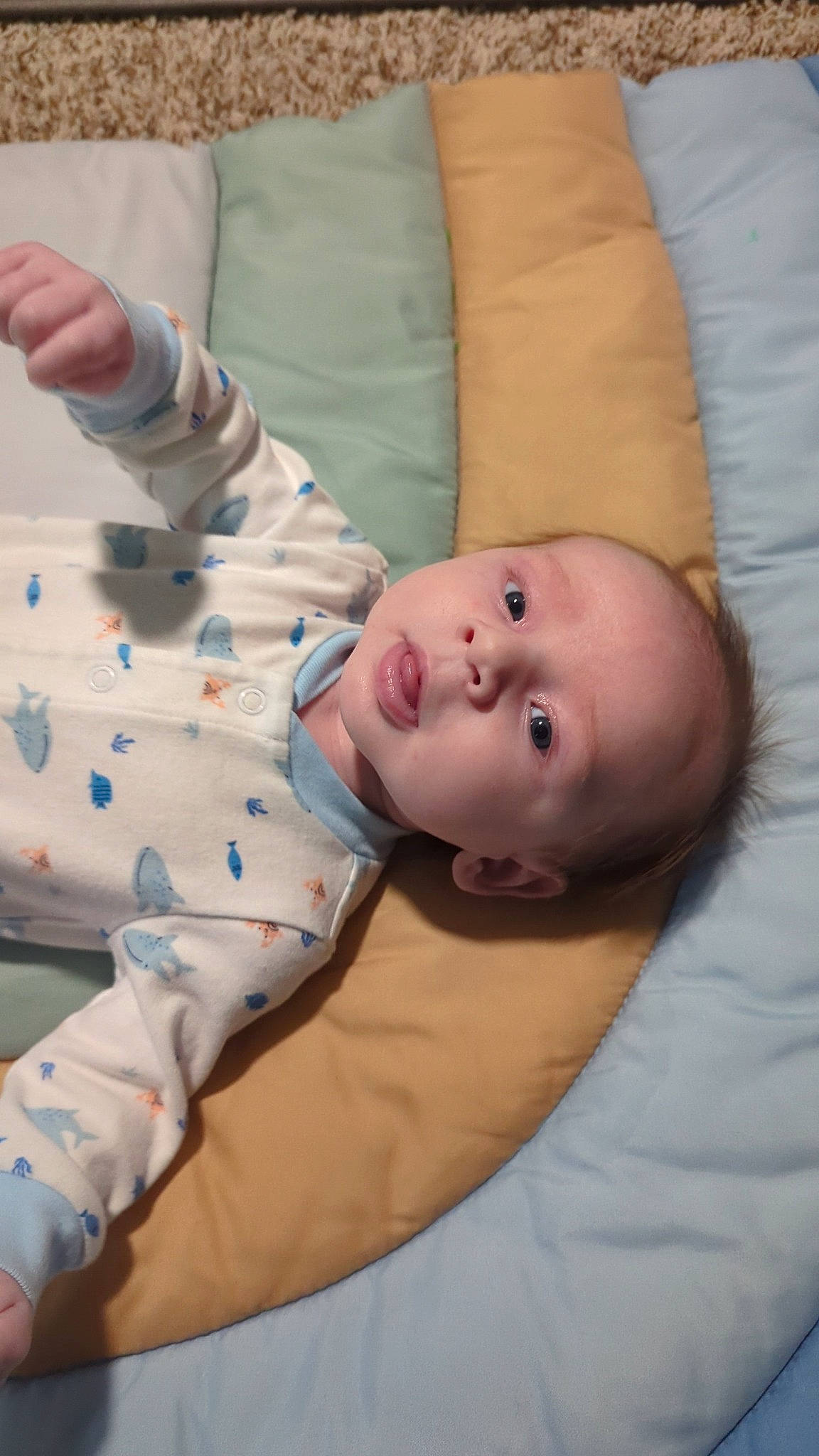 Kash joined the competition — help win amazing prizes! baby, baby_products, baby_safety, baby_toddler_clothing, cheek, child, comfort, linens, person, product, room, sitting, skin, sleeve, toddler, wood