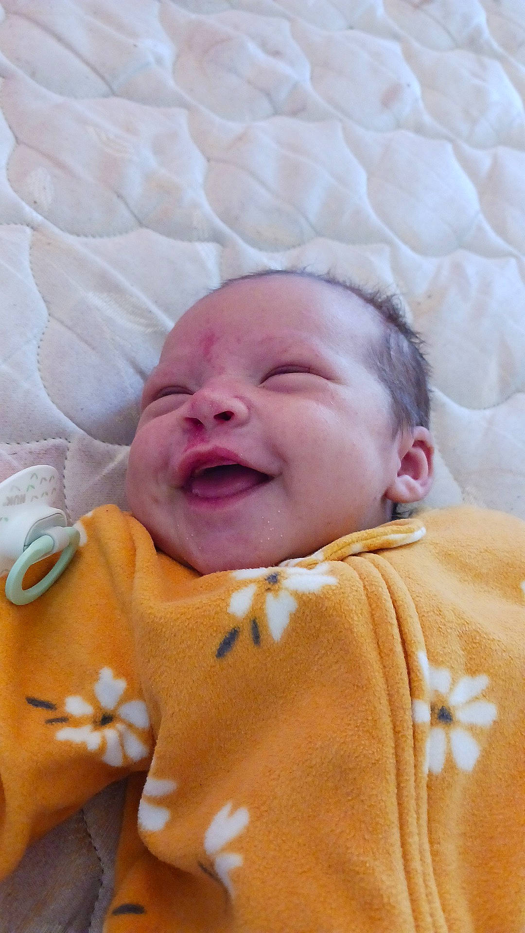 Maggie joined the competition — help win amazing prizes! baby, baby_toddler_clothing, cheek, child, chin, comfort, event, eye, face, fun, happy, head, laugh, linens, mouth, nose, person, pink, skin, smile